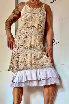 Romantisches Western Outfit mit Sommerstiefeln ,2 teilig. Kleid, Gr. S/M