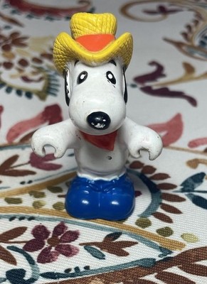 Vintage Snoopy Cowboy Farmer Figurine 1958 1966 United Feat Rubber