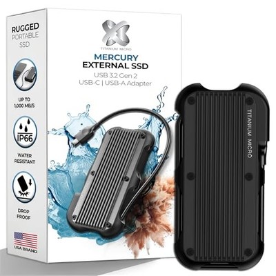  External SSD - Mercury Portable SSD, Up to 1000MB/s, USB 3.2 Gen 2 USB-C 500GB