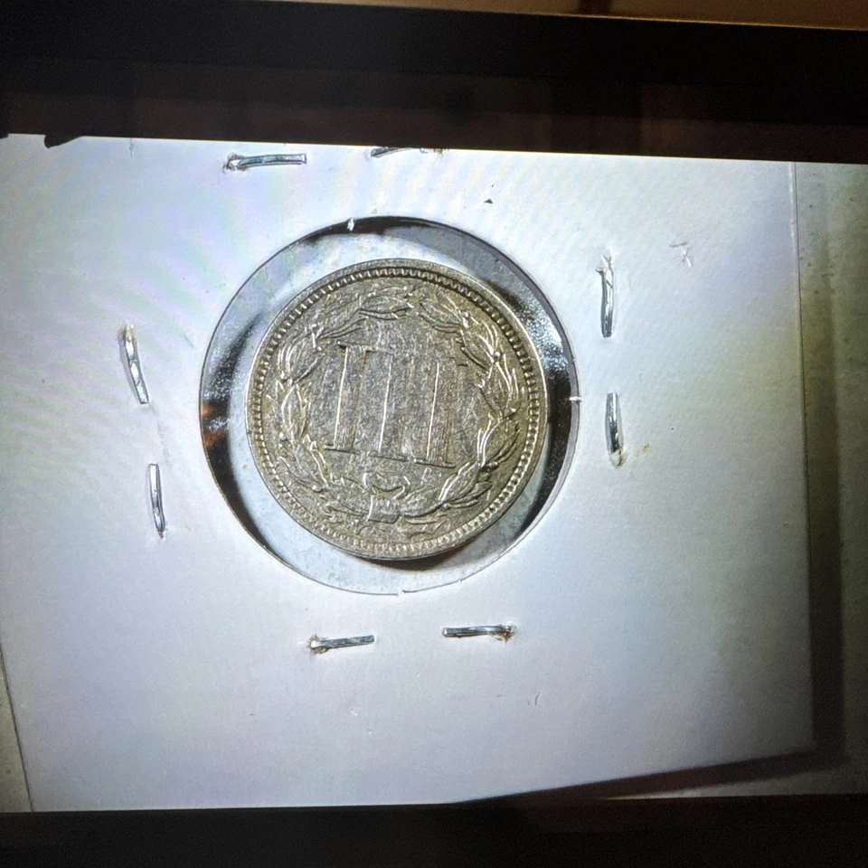 1868 Three Cent Nickel Coin 3 Cent USA #056 - Image 4 of 4