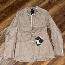 Hugo Boss beige hutson blazer slim fit jacket cotton wool sport coat 38 R  NWT 