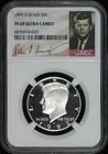1992-S Silver Kennedy Half Dollar NGC PF-69 Ultra Cameo Signature Label