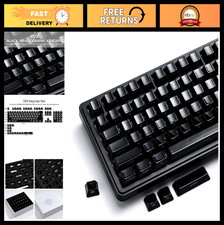 Ceramic Keycap Set 120 Keys Black Side Printed for MX Switches, Cherry Profile,