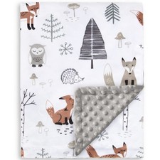 Baby Blanket for Boys Girls Soft Plush Minky Blanket with Double Layer Dotted...