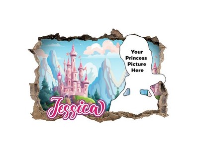 Personalisierte Prinzessin Schlafzimmer Wandbilder - 3D Vinyl Aufkleber individueller Name Sticker 69