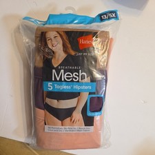 Hanes Womens Breathable Mesh Tagless Hipsters 5-Pack Size 13/5X