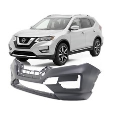 Primed Front Bumper Cover For 2017-2019 Nissan Rogue Sl S Sv Hybrid 620226fl0h