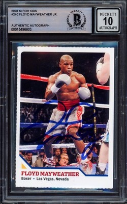 Floyd Mayweather Jr Signed 2008 Sports Illustrated SI for Kids RC 240 Sig 10 BAS