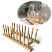 Holz Abtropfgestell 34Cm Bambus Abtropfgitter AbtropfstäNder Geschirrhalter