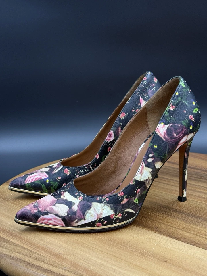 Givenchy US 5 Bolsa y Zapatos Oferta París Cuero Estampado Floral Bombas Talla 35 Italia  Foto 2 de 4
