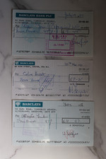 Barclays Bank 3 Vintage Cheques