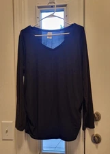 Maternity Time And Tru Black Long Sleeve Shirt Large 12-14 Woman's