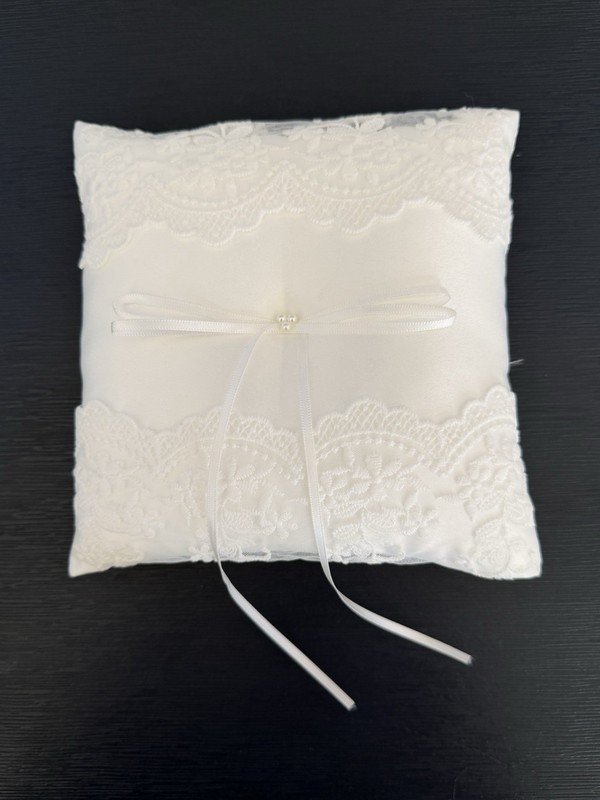 Wedding Ring Bearer Pillow Lace Ring Pillow Ring Bearer Cushion for White