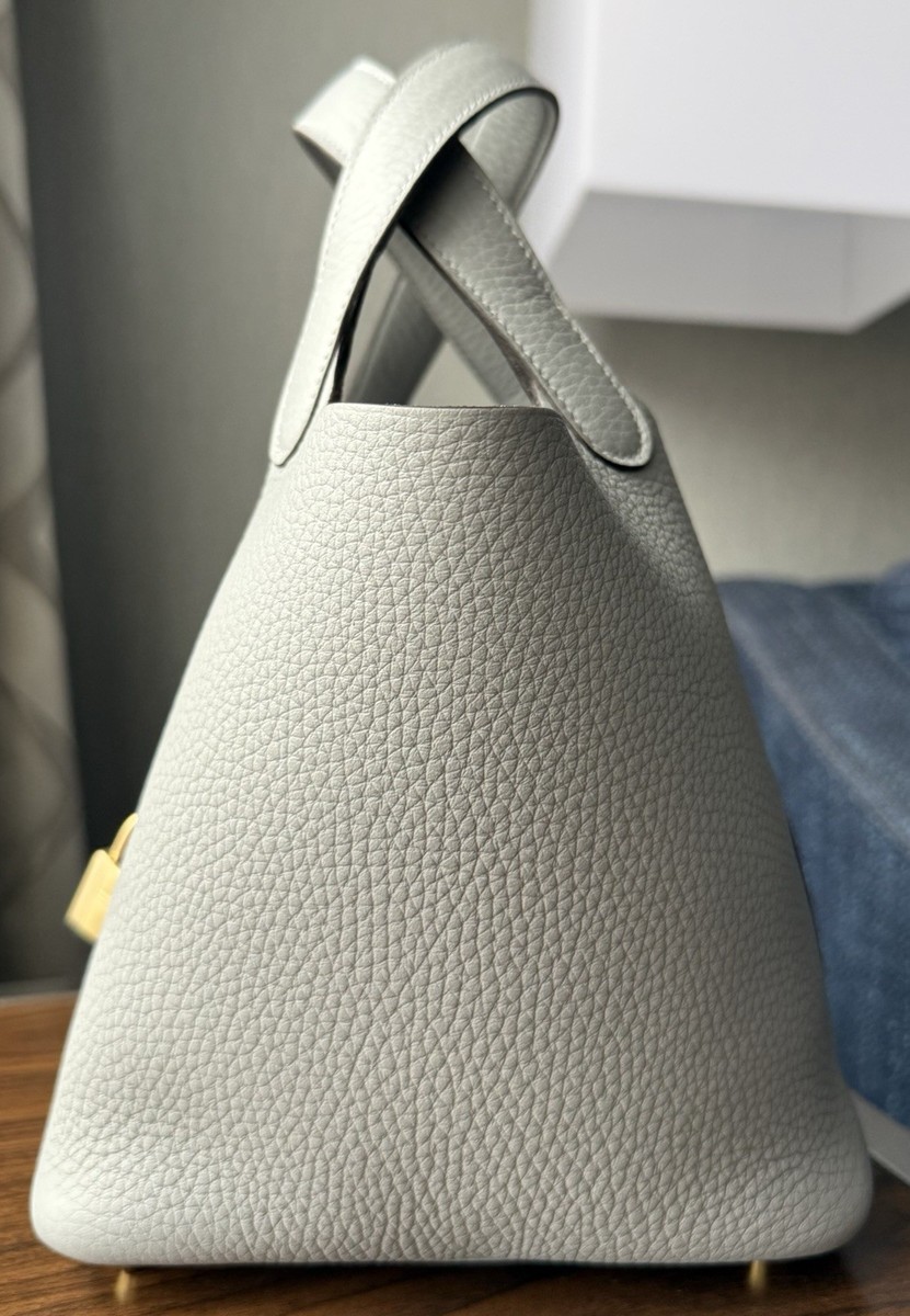 NEW Hermes Picotin 18 TC Leather Gris Pantin Grey Permabrass