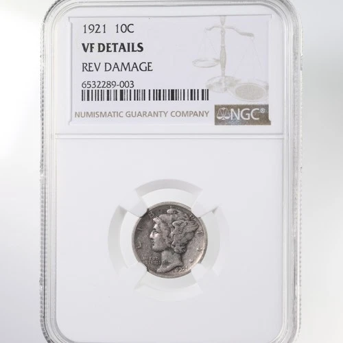Photo of a 1921-P Mercury Dime from an eBay listing that sold on Jul 23, 2026