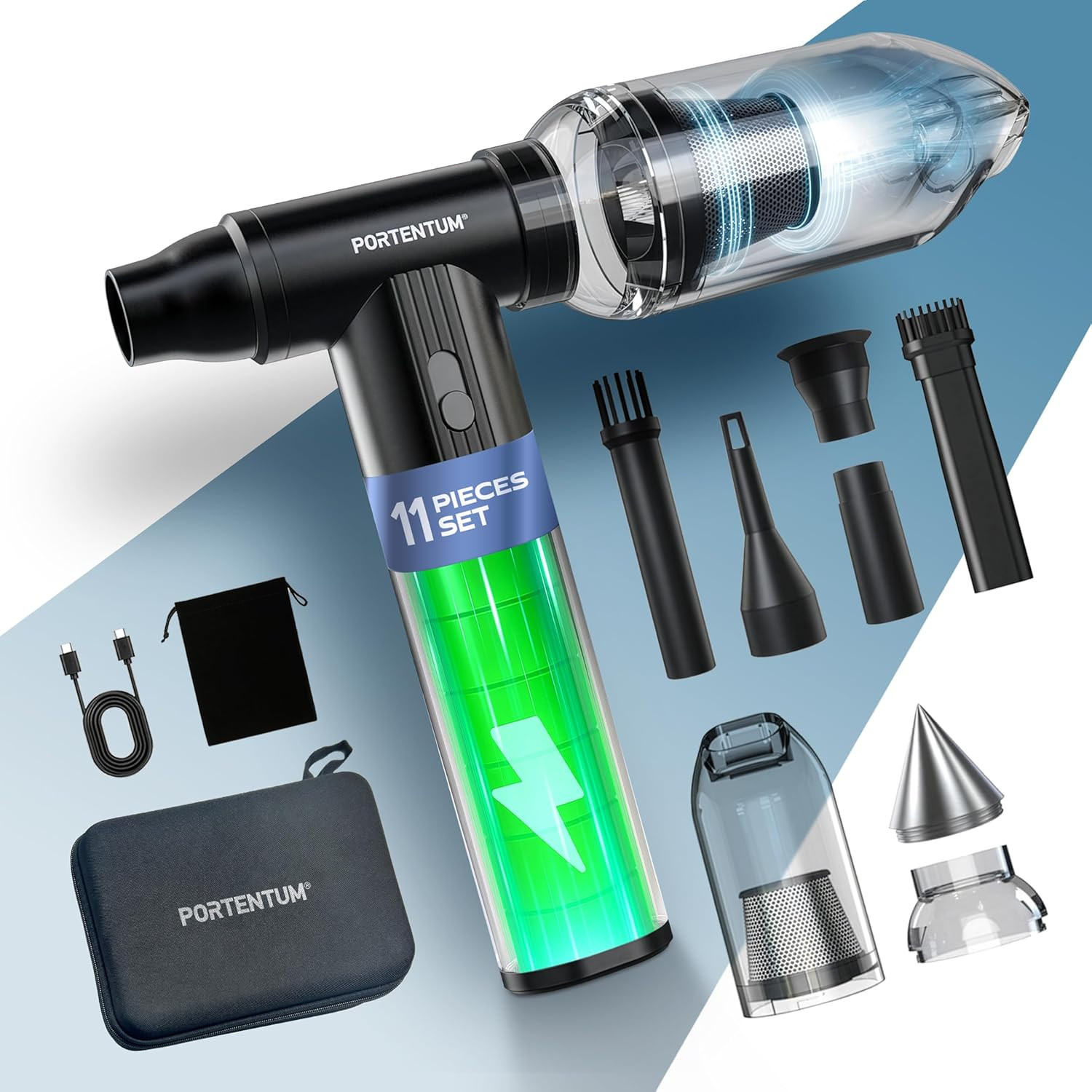 Aspirabriciole Senza Fili 25 Kpa 10000mAh | Mini Aspirapolvere Auto Portente