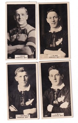Four 1928 NEW ZEALAND RUGBY FOOTBALLERS * HAWKES BAY  Brownlie Swain Blake Mill