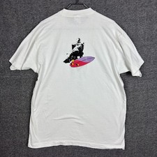 Vintage 90s BHAB Surf Skate Shirt XL Single Stitch USA Made White Graphic Tee