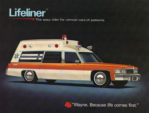 Vintage 1970s Wayne Lifeline Ambulance Cadillac Sales Brochure