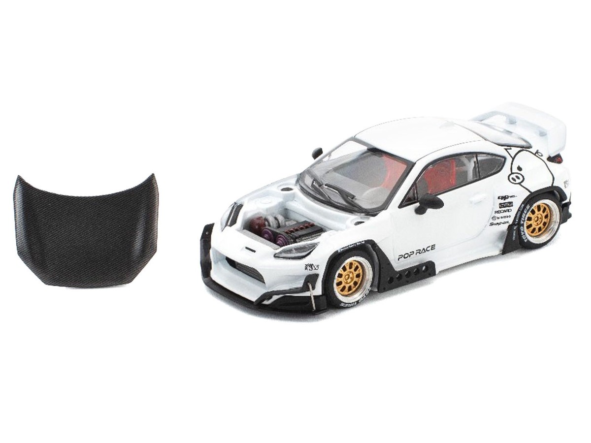 TOYOTA PANDEM GR86 WHITE 1/64 DIECAST MODEL CAR BY POP RACE PR64