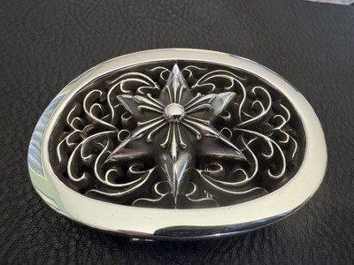 Chrome Hearts OVAL STAR STRAP1.5/1.5バックル NEW CHROME HEARTS STERLING SILVER 1.5' OVAL STAR BELT BUCKLE | eBay