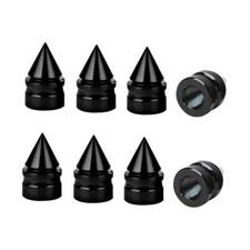 Car Tire Valve Caps, 8 Pack Spike Aluminium Alloy Auto Air Pressure Stem Black