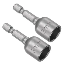 2pack 1/4" Quick-Change Hex Shank 13mm Magnetic Nut Driver Bit 1.89" Length