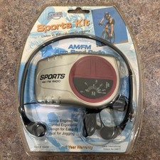 Vintage Sakar Radio Sports Kit Walkman AM/FM Stereo Headphone and arm band