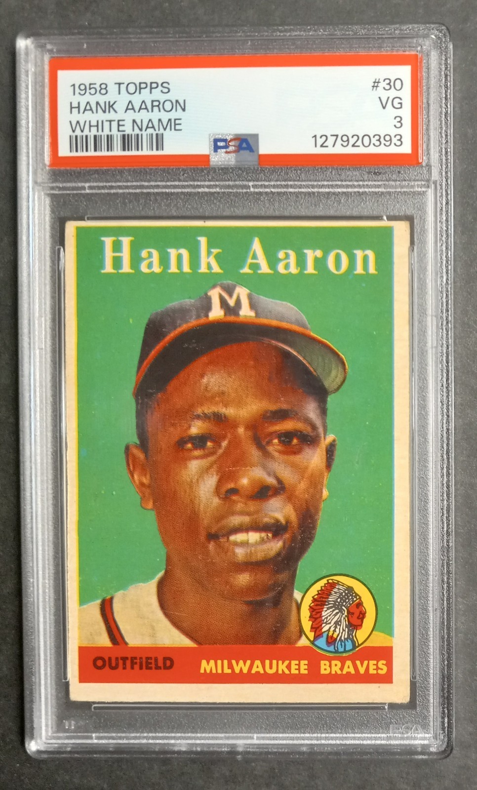 1958 Topps - #30 Hank Aaron - HOF - PSA 3 VG