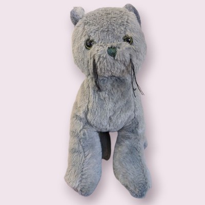 GANZ Webkinz anthrazit Katze grau langer Schwanz Plüschtier Stofftier Spielzeug 