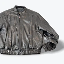 RARE 1980s Hein Gericke Echt Leder Leather Motorcycle Jacket Removable Liner