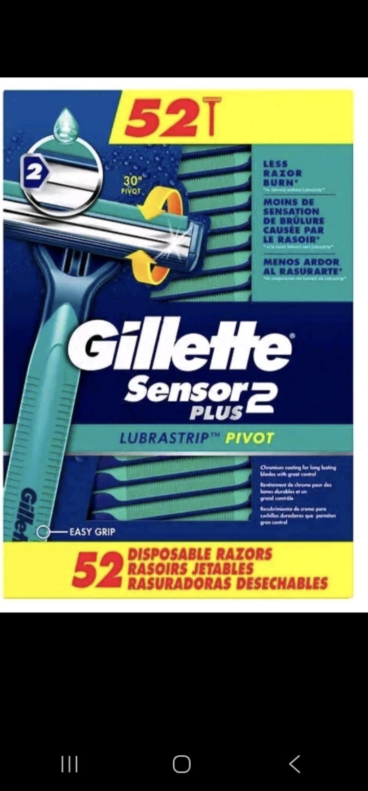 Gillette Sensor2 Plus Disposable Razor lubrastrip Pivot - 52 Razors
