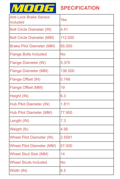 Rolamento de roda traseira e cubo FWD MOOG compatível com Audi TT Q3 VW Golf Beetle CC EOS - Imagem 3 de 4