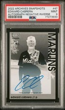 2022 Topps Archives Snapshots Edward Cabrera Negative Inverse Auto RC PSA 9 CUBS