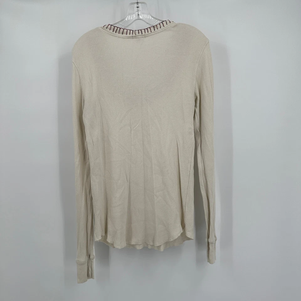 Top Henley Mod O Doc para mujer talla L bordado boho cottagecore tejido gofre Foto 3 de 4