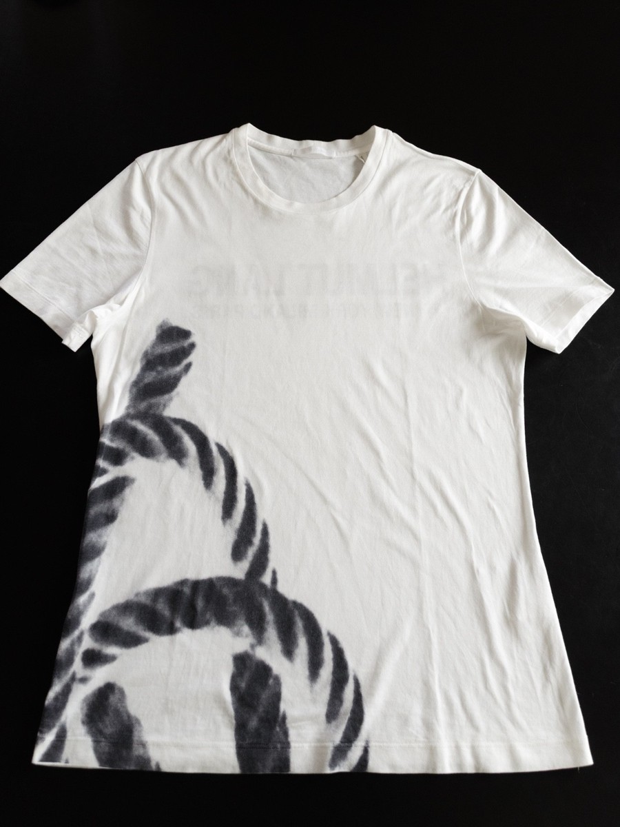 archive helmut lang ポロシャツ sullen 本人期 HELMUT LANG 2005 SS Runway Archive T-Shirt Graphic Made in Italy