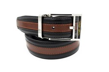 Marco Valentino Men's Black and Brown Tone on Tone Belt