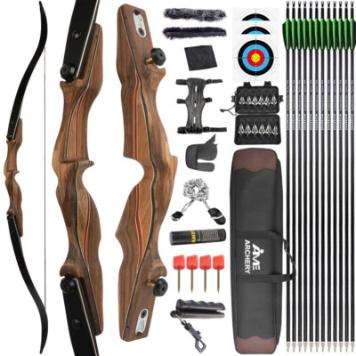 SHARROW 60" ILF Recurvebogen Jagdbogen 30-60lbs Wurfarme Holzbogen Bogenschießen Jagd