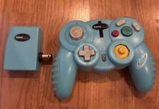 Gamestop Wireless 2.4 Gamecube Controller With Dongle Receiver Blue