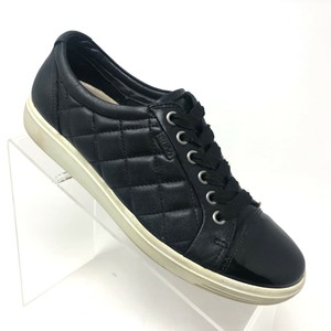 ecco black leather sneakers womens