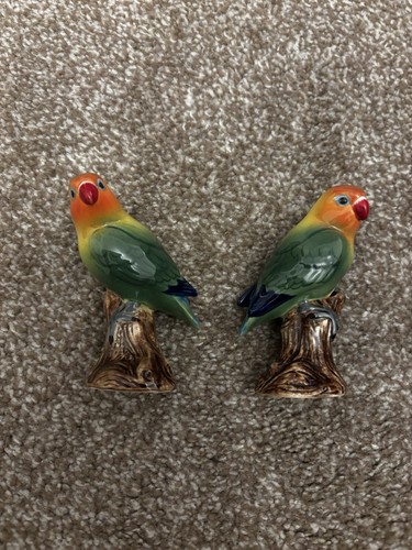 Quail Pottery Salt & Pepper Love Birds Condiment Shakers Great Condition Vintage - Picture 20 of 24