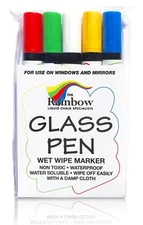 Rainbow Chalk Markers Glass Pen - 5MM 5 Pack Assorted For Writing On Windows