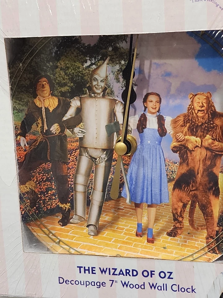 NOVO NA CAIXA RELÓGIO DE PAREDE VANDOR WIZARD OF OZ 7" DECOUPAGE MADEIRA - Imagem 2 de 3