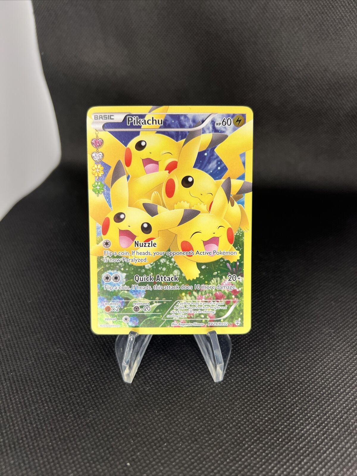 Pikachu Carta Pokemon Brilhante Foil Em Português Rc29/rc32