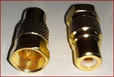 GOLD RCA to RF Coax TV Adapter for the Colecovision System NEW