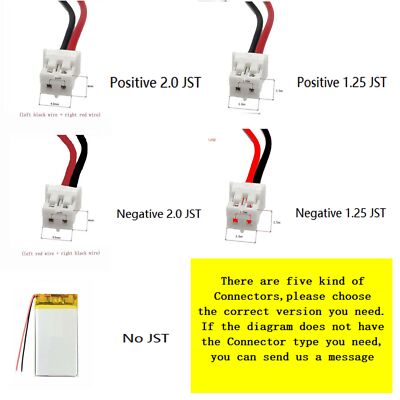 100Pcs 3.7V 1000Mah 803040 Li-Polymer Li Battery Jst-Ph 2Pin 2.0