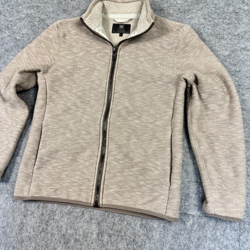 Marks & Spencer Men's Fleece Zip-Up Size Small Grey Herringbone Warm - Picture 6 of 7