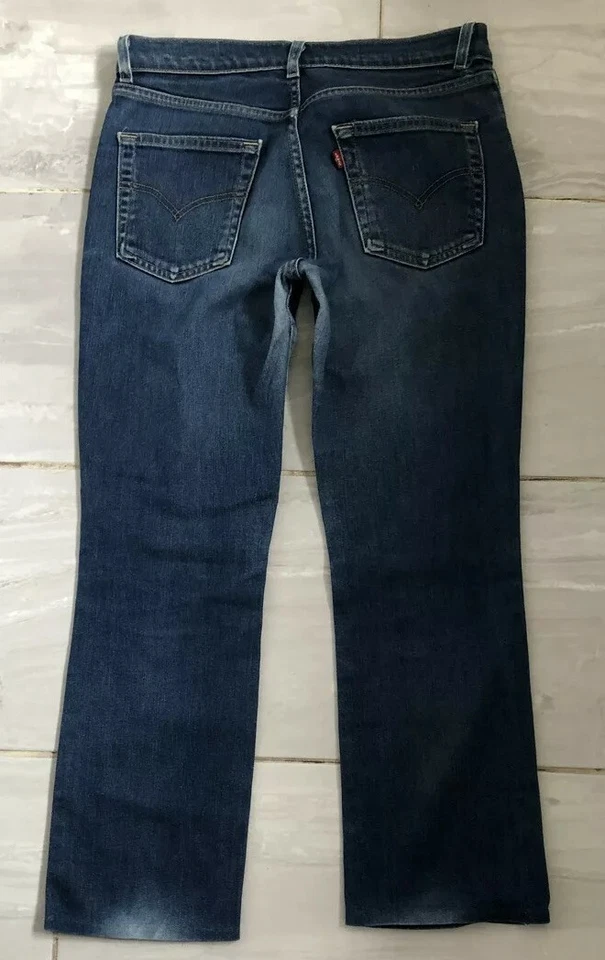 LEVIS 595 Jeans Square Cut Straight Fit Womens W 31 L 27 Blue Denim No 595 - Image 3 of 4