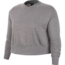 Nike Dri-Fit Fleece 2X Training CROP Sweatshirt GRAY Plus Size 2X NWT MSRP 55