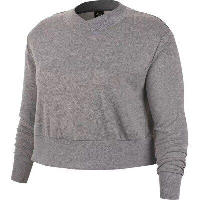 Nike Dri-Fit Fleece 1X Training CROP Sweatshirt GRAY (Plus Size 1X) NWT  MSRP $55